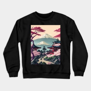 Serene Mount Fuji Sunset - Peaceful River Scenery Crewneck Sweatshirt